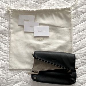 Hammitt Los Angeles Small Dillon Crossbody Bag - Genuine Leather, Black/Pewter